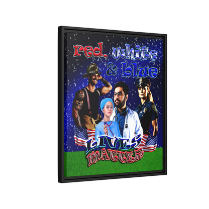 rw&b lives matter - framed canvas art ('snoops' background)