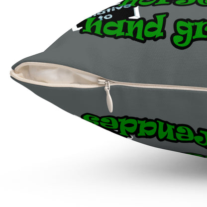my luck - Spun Polyester Square Pillow - (dark grey)