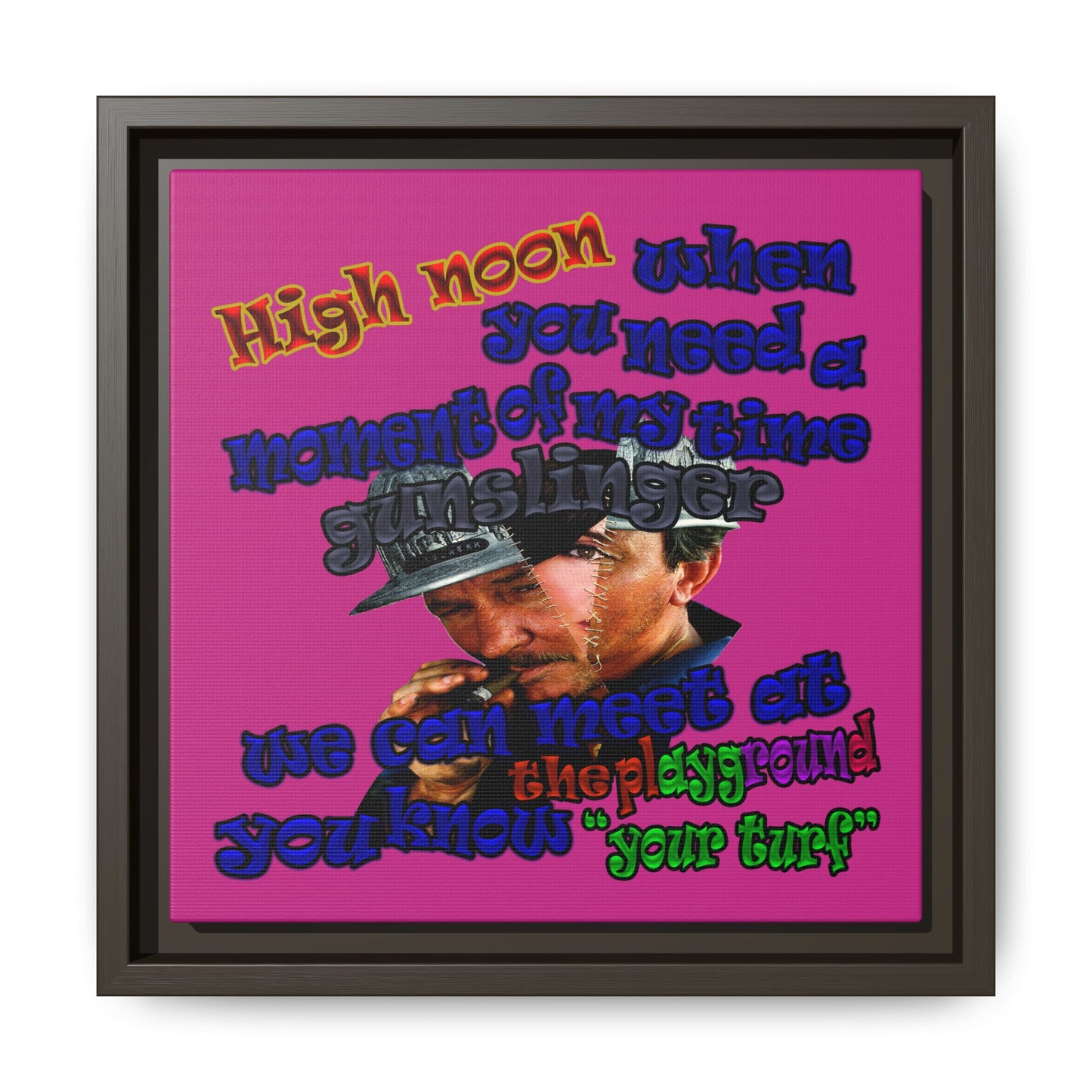 high noon - framed canvas art (pink)