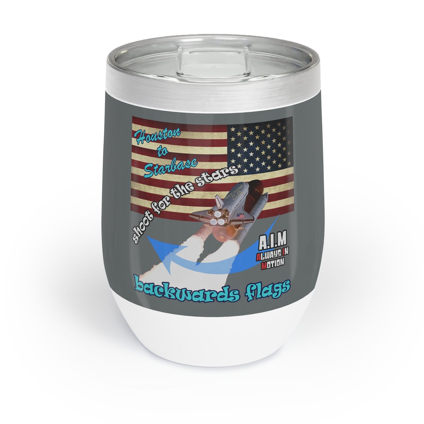 shoot for the stars - Chill Wine Tumbler (dark grey)