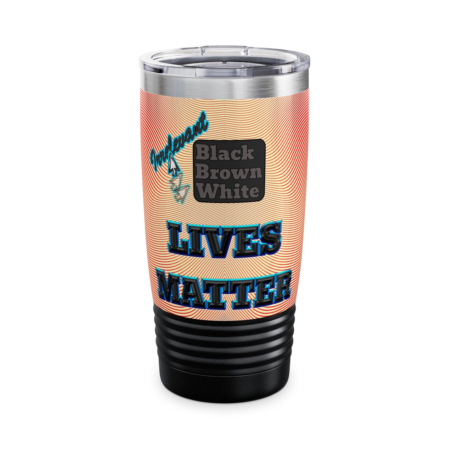 irrelevant - Ringneck Tumbler, 20oz (yellow-orange wave)