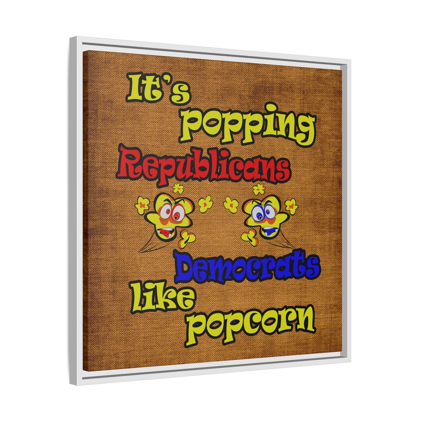 popping like popcorn - framed canvas art (brown papyrus)