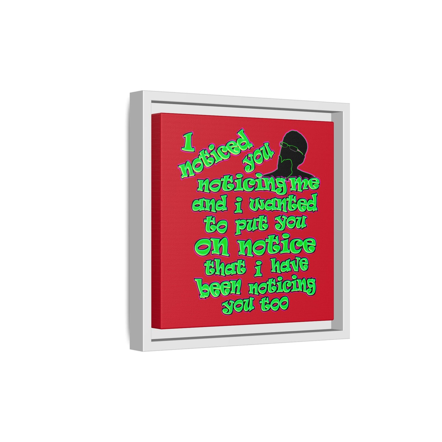 noticed you noticing - framed canvas art (dark red)