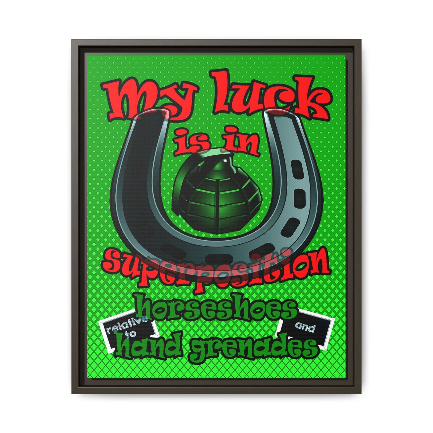 my luck - framed canvas art (logo green)