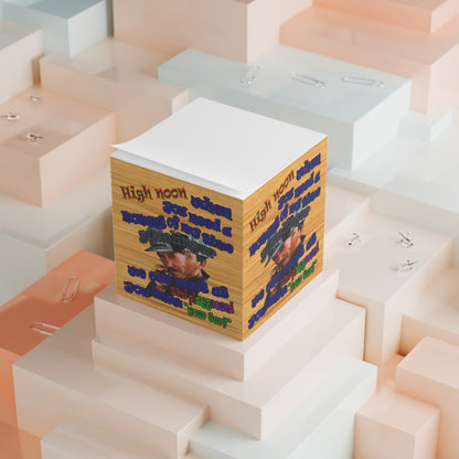 high noon - note cube (butterscotch wood finish)