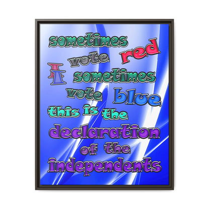 declaration of the independents - framed canvas art (blue-white wave)