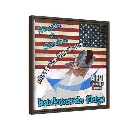 shoot for the stars - framed canvas art (white marble)