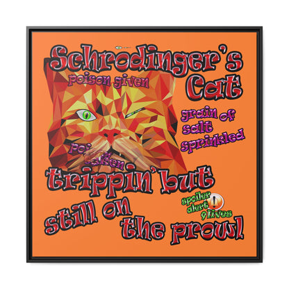 schrodinger's cat - framed canvas art (crusta)