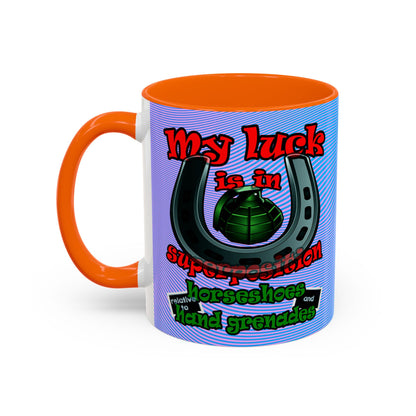 my luck - Accent Mug (light blue-purple wave)