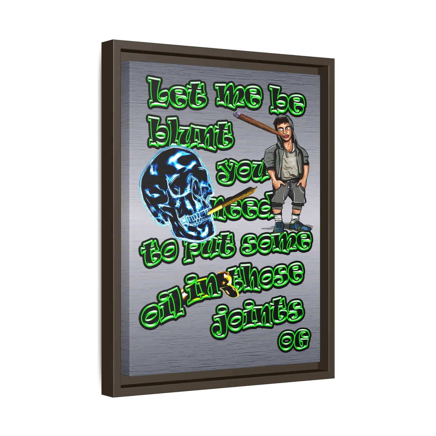 og - framed canvas art (brushed nickel)