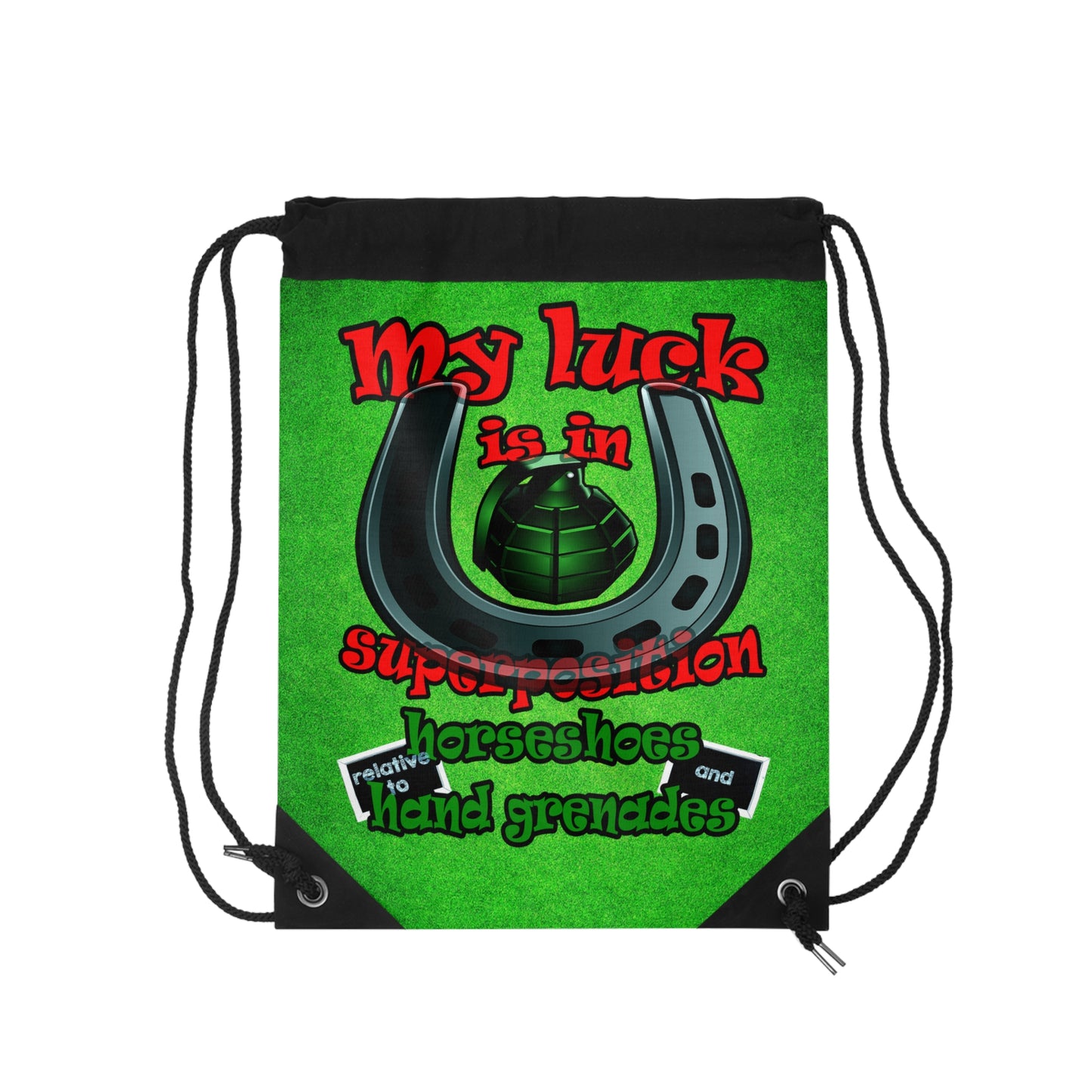 my luck - Drawstring Bag (green turf)
