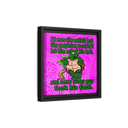 turtle race - framed canvas art (pink swirl)