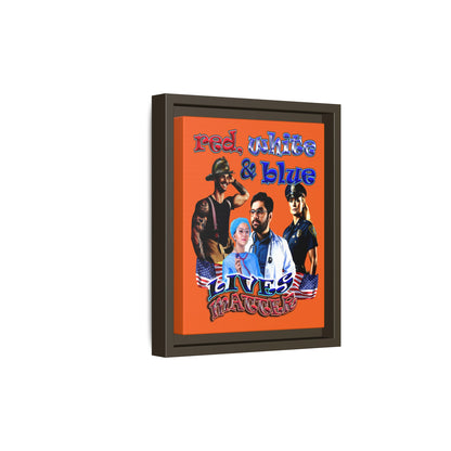 rw&b lives matter - framed canvas art (orange)