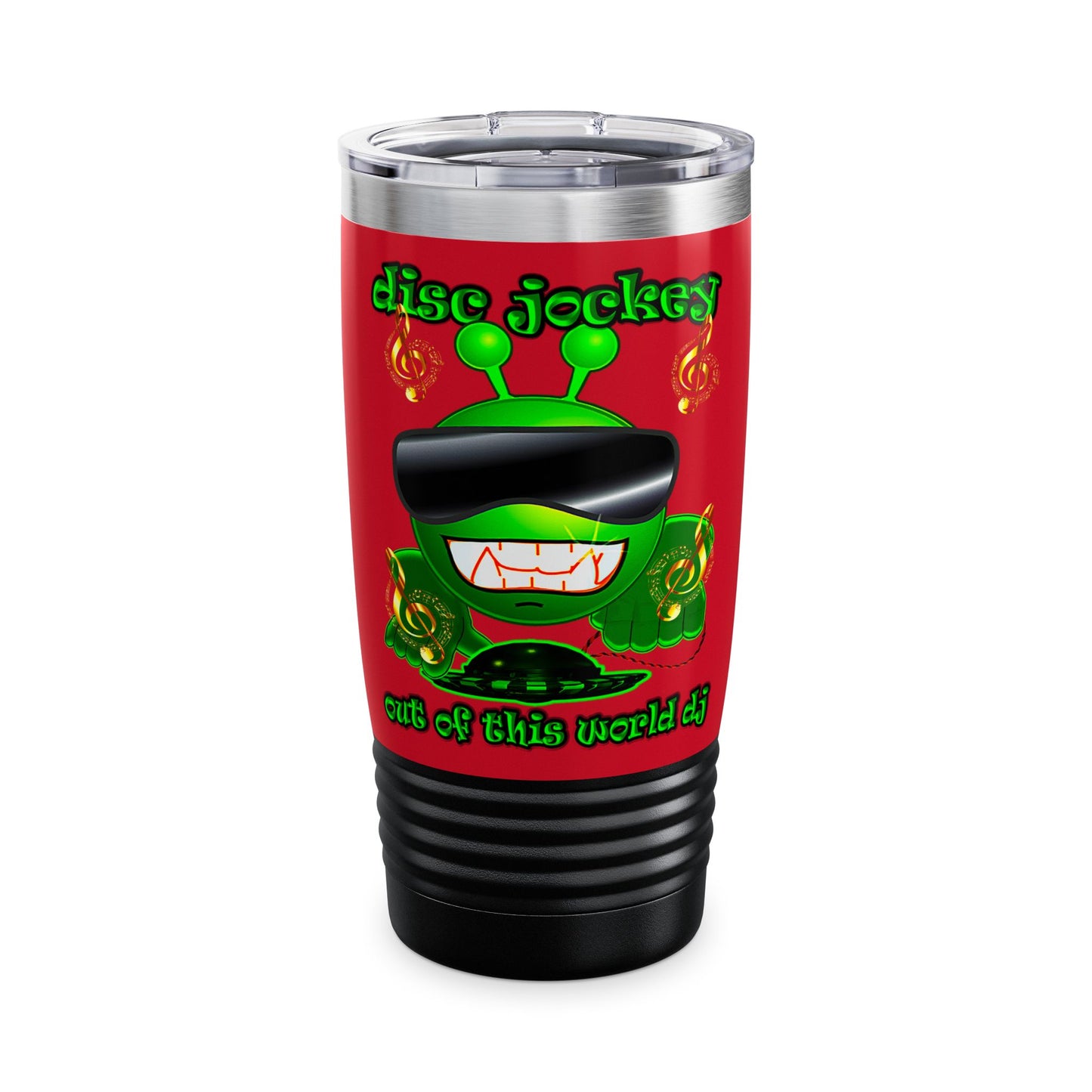 disc jockey - Ringneck Tumbler, 20oz (dark red)