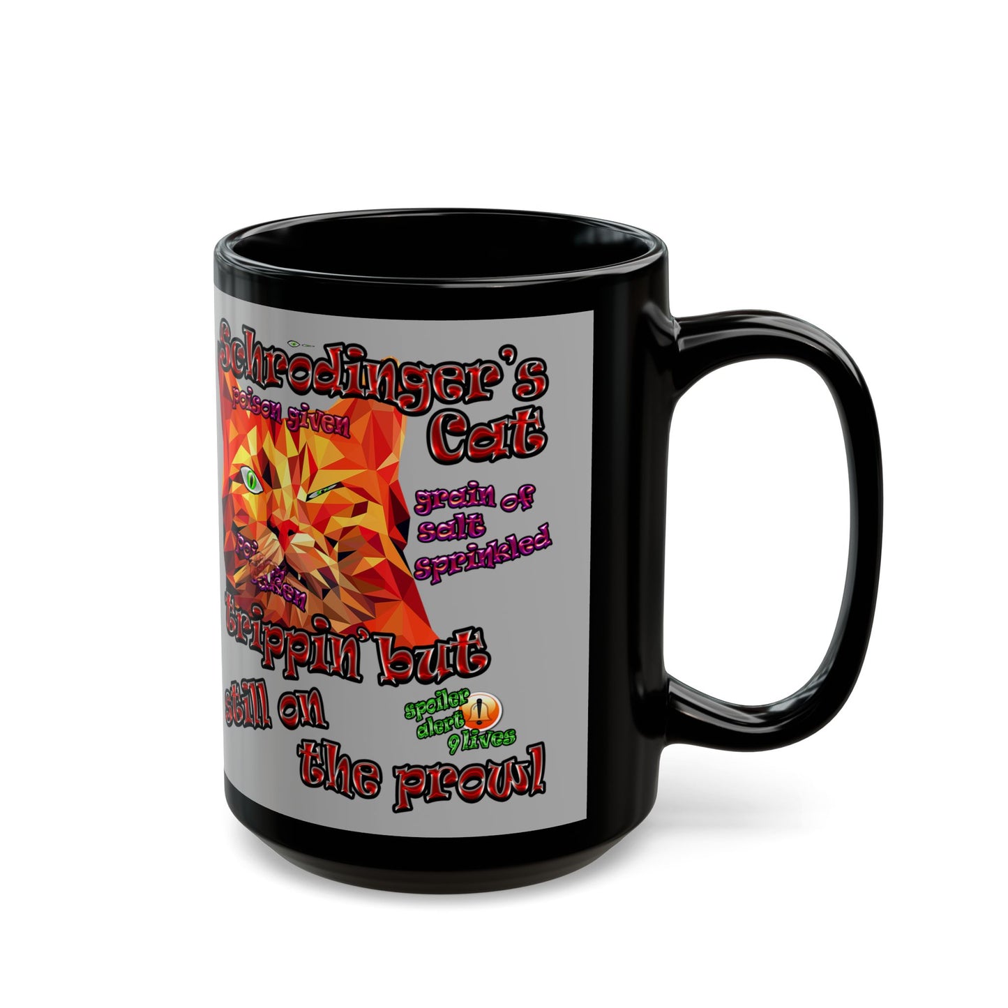 schrodinger's cat - Black Mug (light grey)