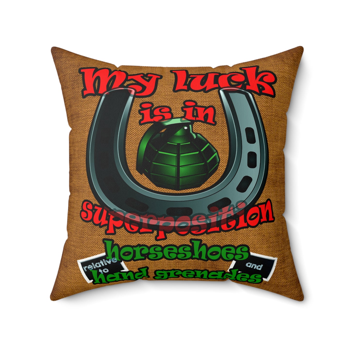 my luck - Faux Suede Square Pillow - (dichromatic brown papyrus)