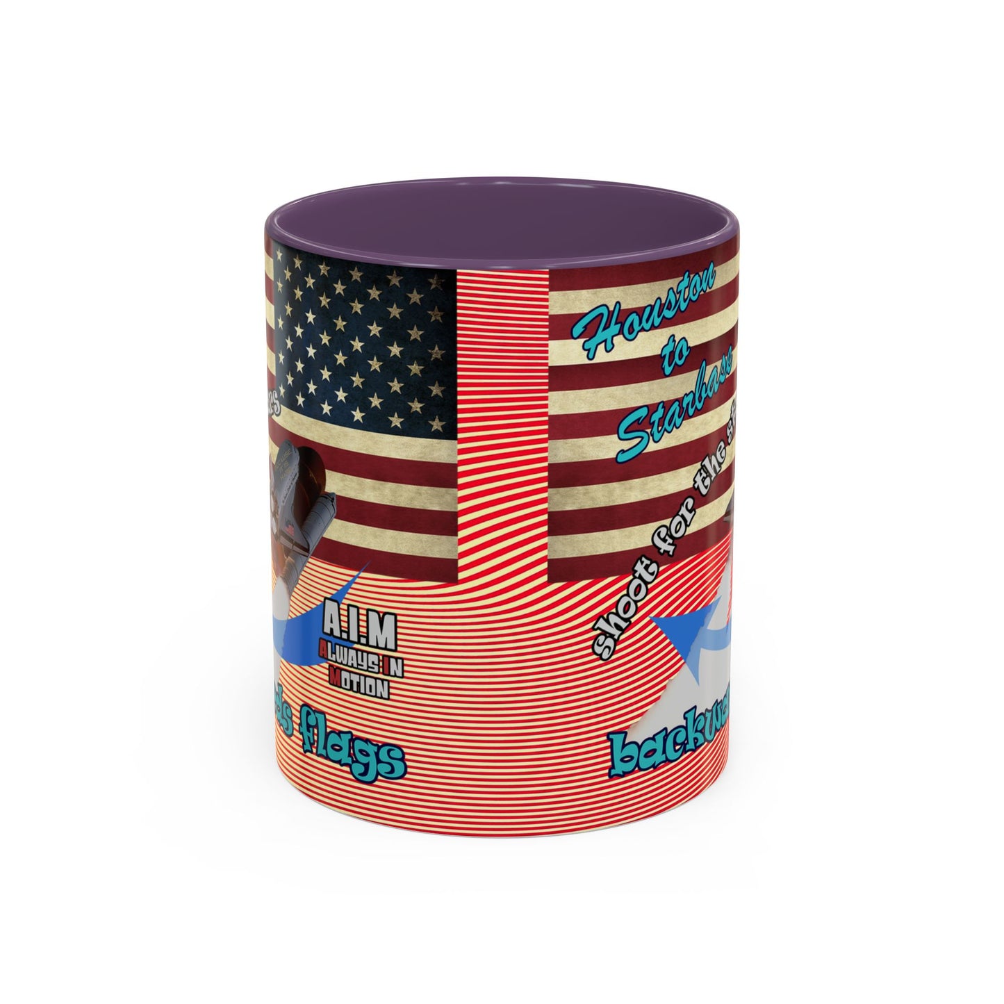 shoot for the stars - Accent Mug (yellow-orange wave)