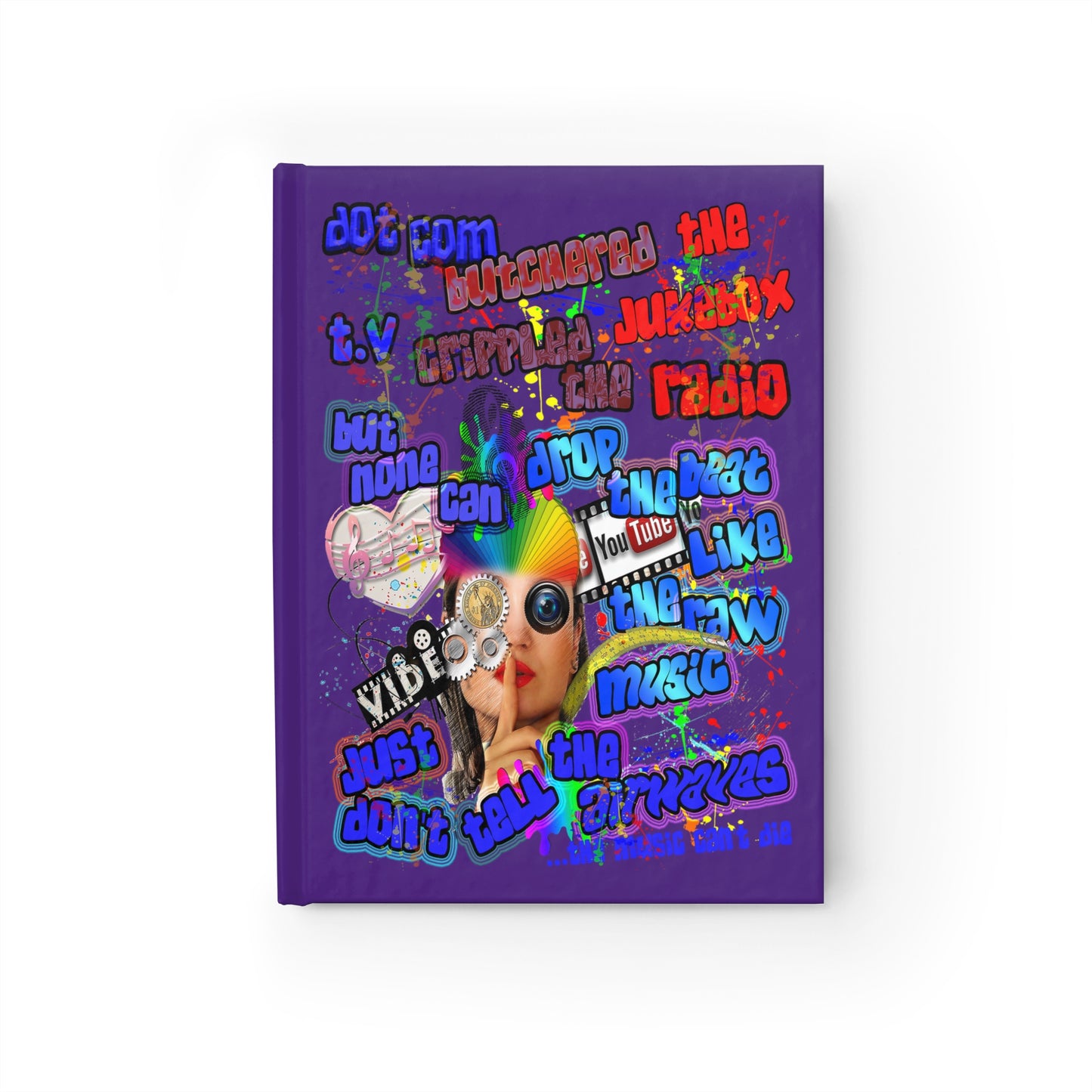 drop the beat - journal-lined (purple)