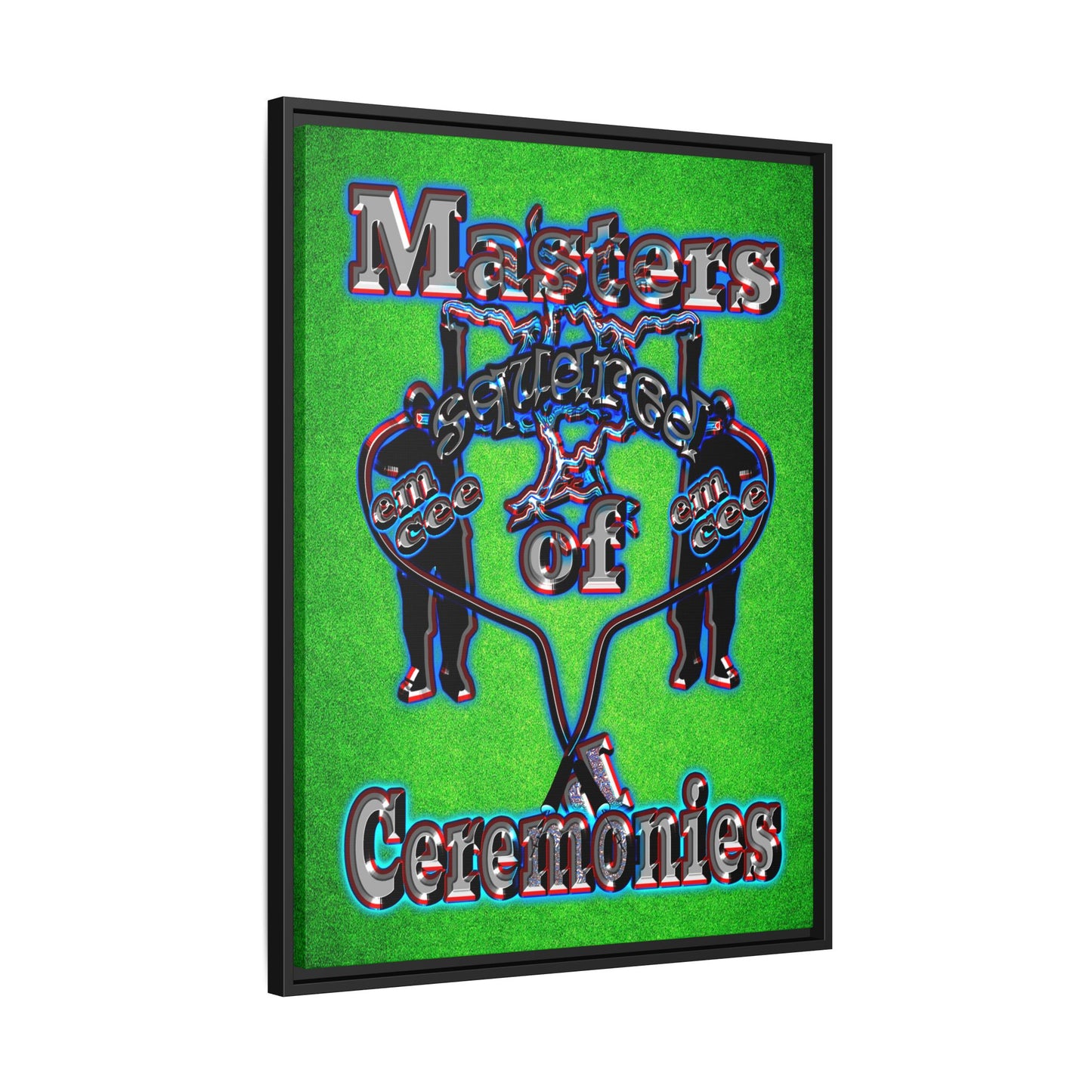 em cee squared - framed canvas art (green turf)