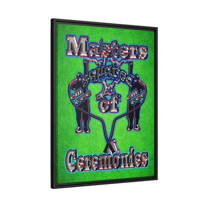 em cee squared - framed canvas art (green turf)