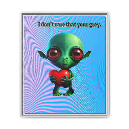 I don't care that your grey - framed canvas art (light blue-purple wave)