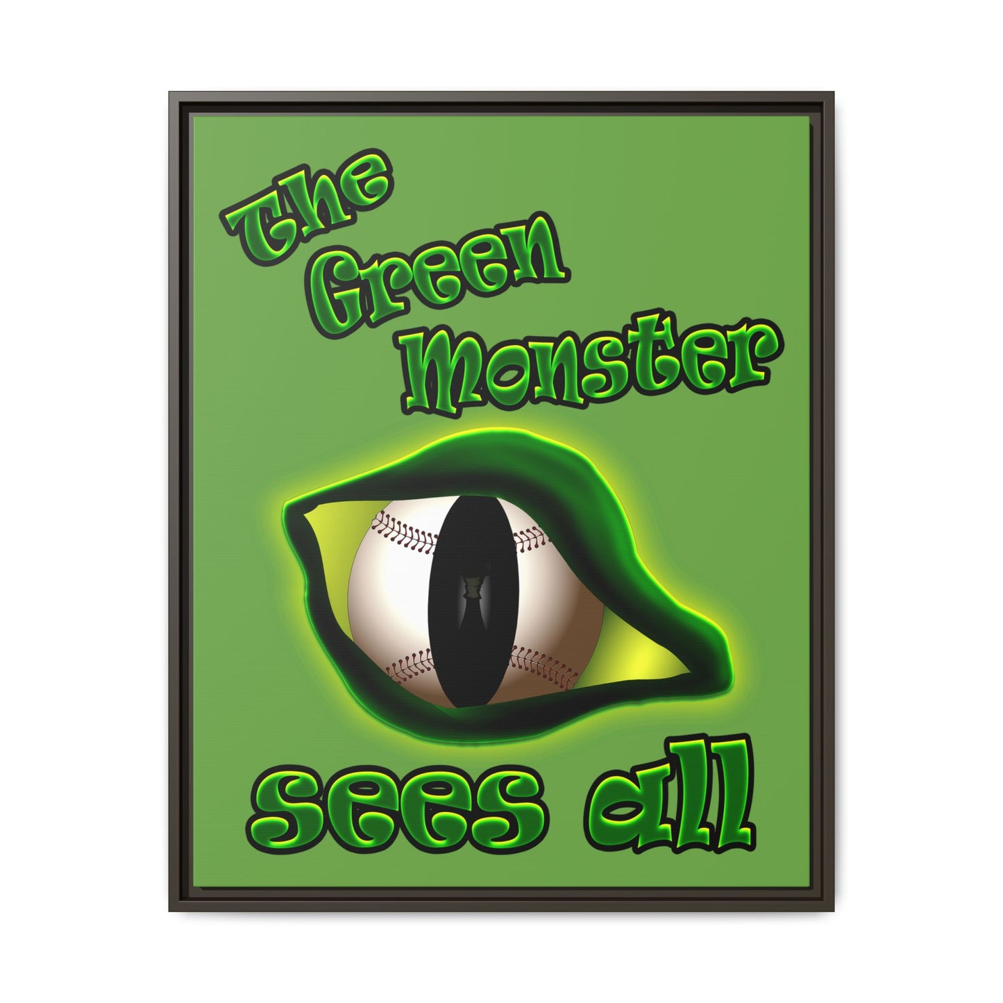 green monster - framed canvas art (green)