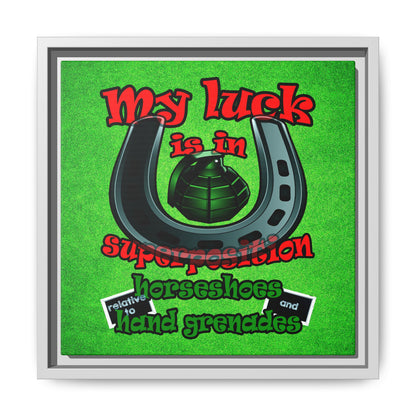 my luck - framed canvas art (green turf)
