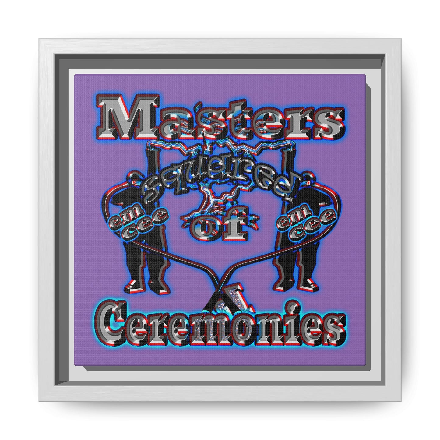em cee squared - framed canvas art (light purple)
