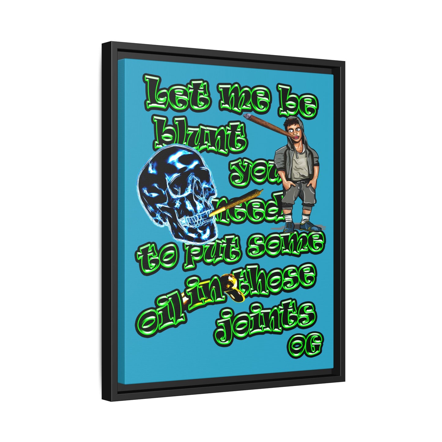 og - framed canvas art (turquoise)