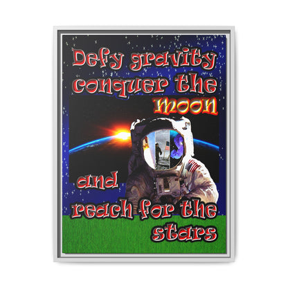 defy conquer reach - framed canvas art ('snoops' background)