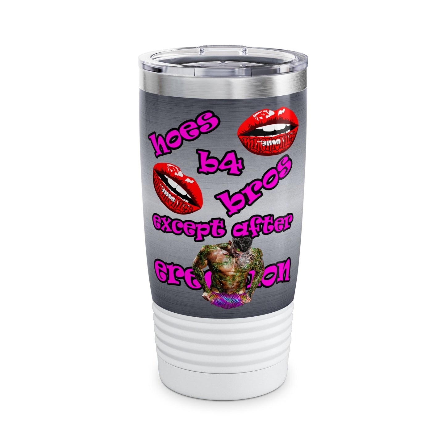 hoes b4 bros - Ringneck Tumbler, 20oz (brushed nickel)