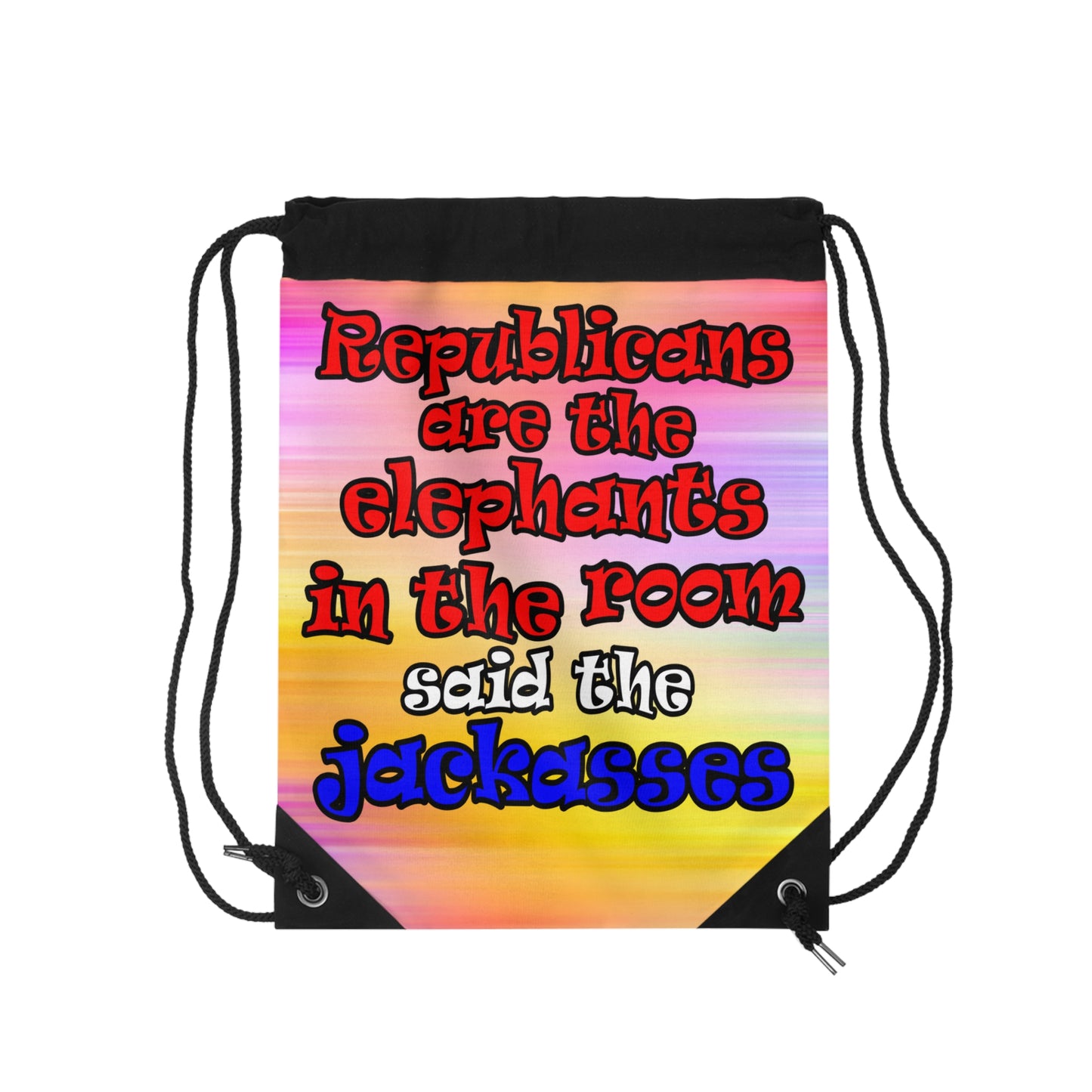 donkeys and elephants - Drawstring Bag (color blur)