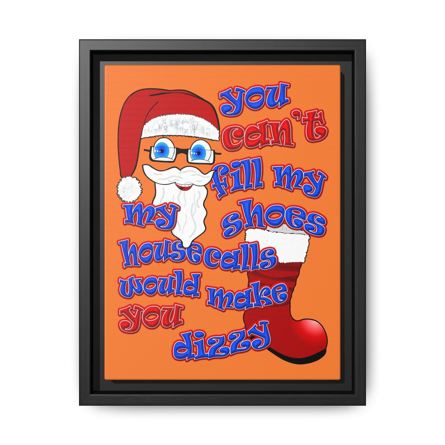 santa's shoes - framed canvas art (crusta)