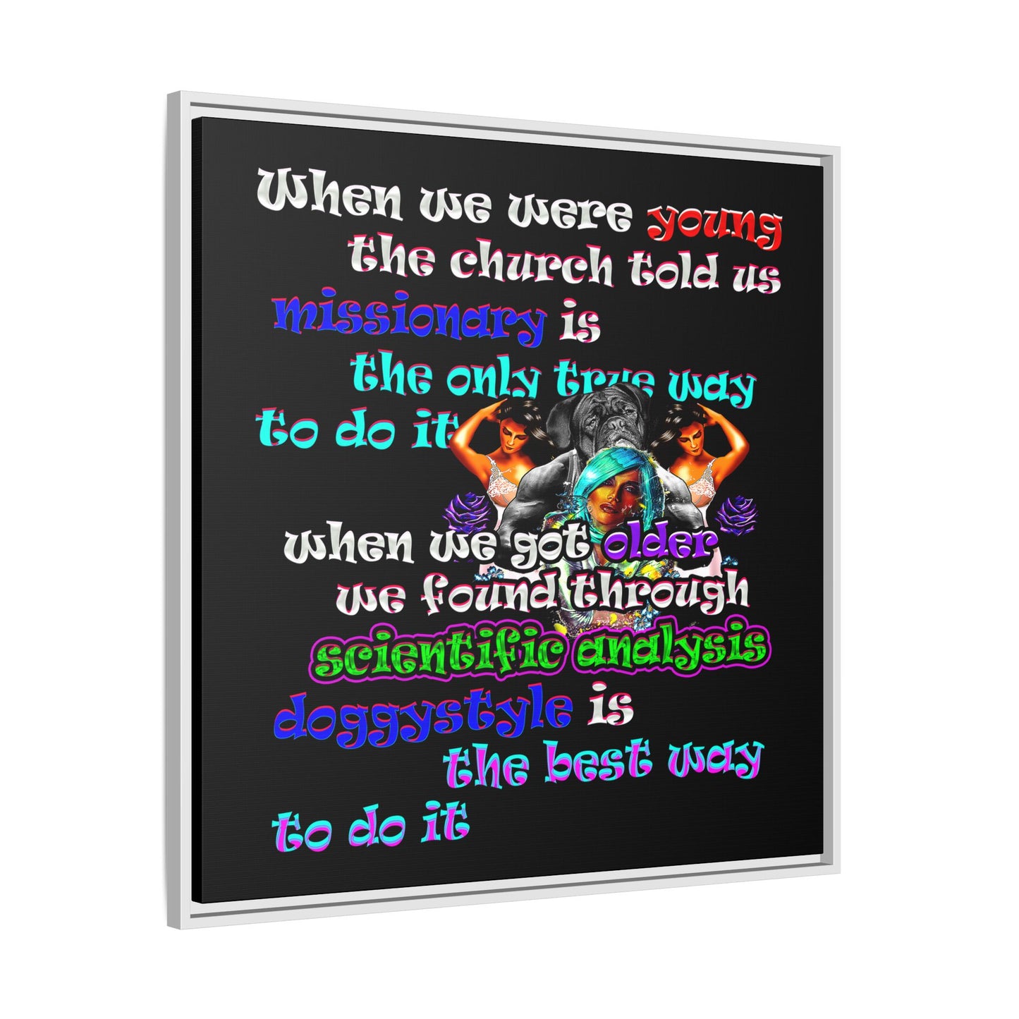doggystyle - framed canvas art (black)