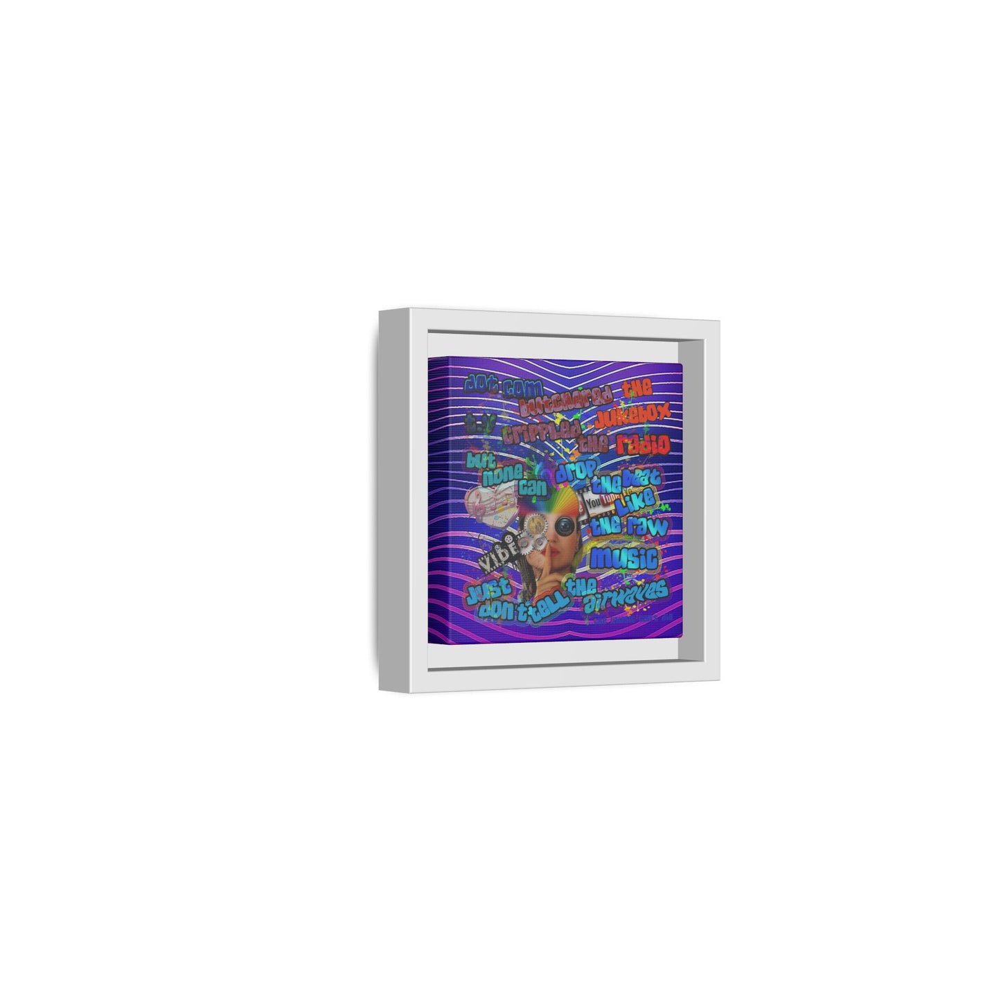 drop the beat - framed canvas art (purple wave)