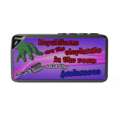 donkeys and elephants - Jabba Bluetooth Speaker (purple-pink wave)