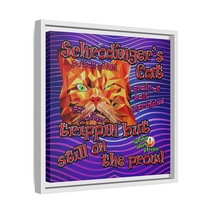 schrodinger's cat - framed canvas art (purple wave)