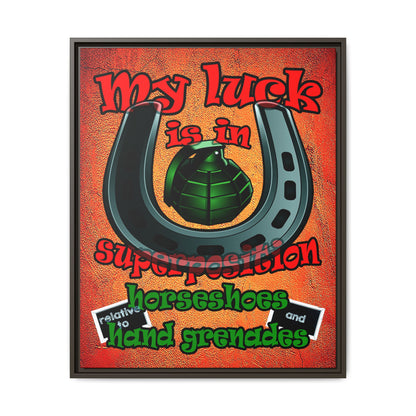 my luck - framed canvas art (burnt orange)