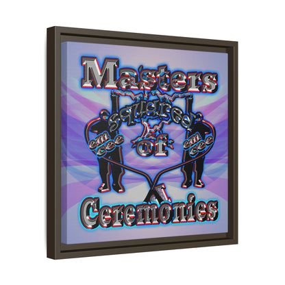 em cee squared - framed canvas art (light blue-pink wave)
