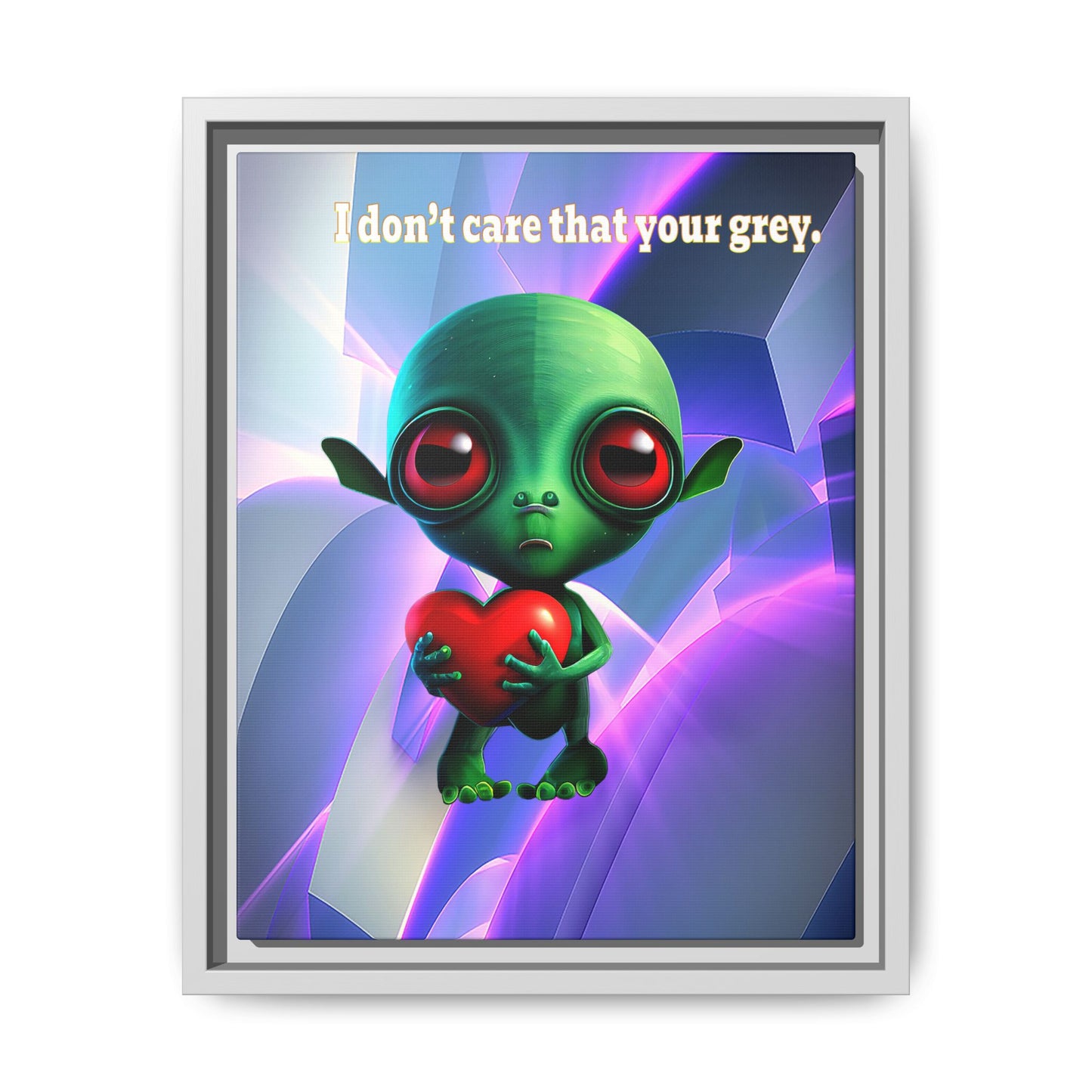 I don't care that your grey - framed canvas art (grey-pink wave)