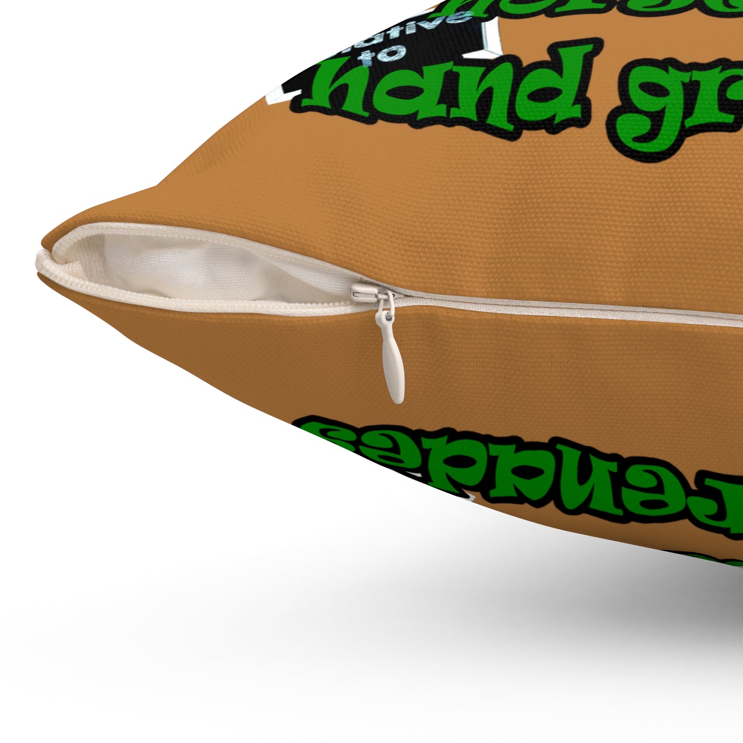 my luck - Spun Polyester Square Pillow - (light brown)