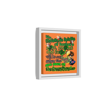 christmas spirits of boston - framed canvas art (crusta)