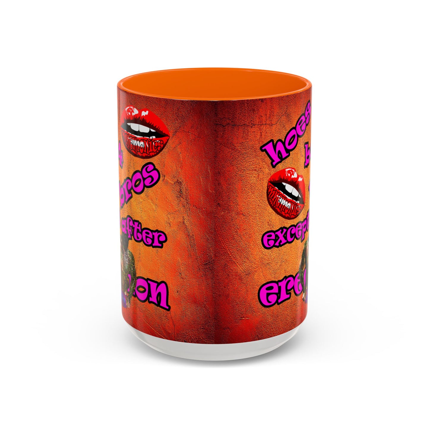 hoes b4 bros - Accent Mug (burnt orange)
