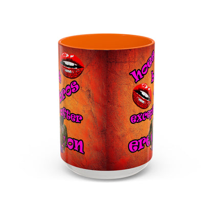 hoes b4 bros - Accent Mug (burnt orange)