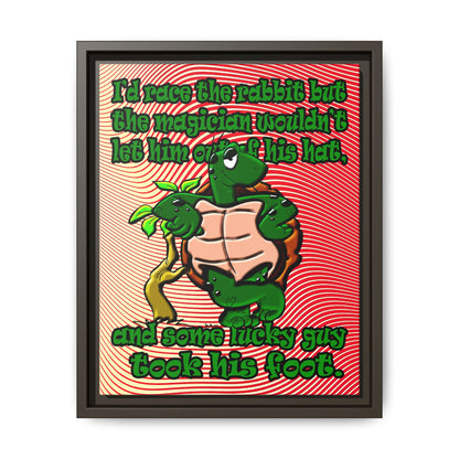 turtle race - framed canvas art (yellow-orange wave)