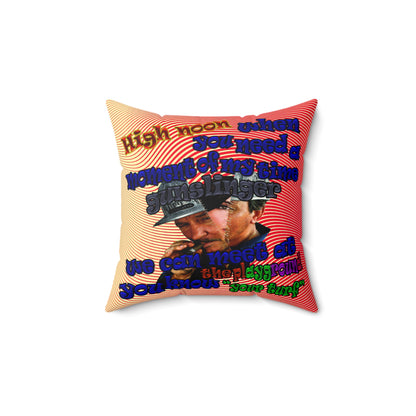 high noon - Spun Polyester Square Pillow - (yellow-orange wave)