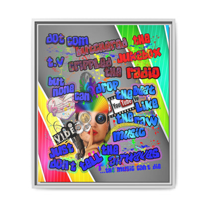 drop the beat - framed canvas art (rainbow split)