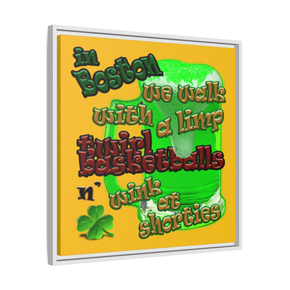 celtics logo - framed canvas art (yellow)