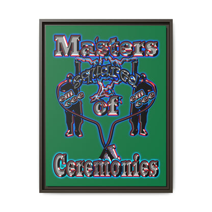 em cee squared - framed canvas art (dark green)