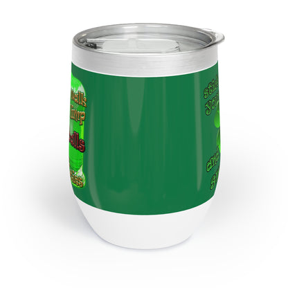 celtics logo - Chill Wine Tumbler (dark green)